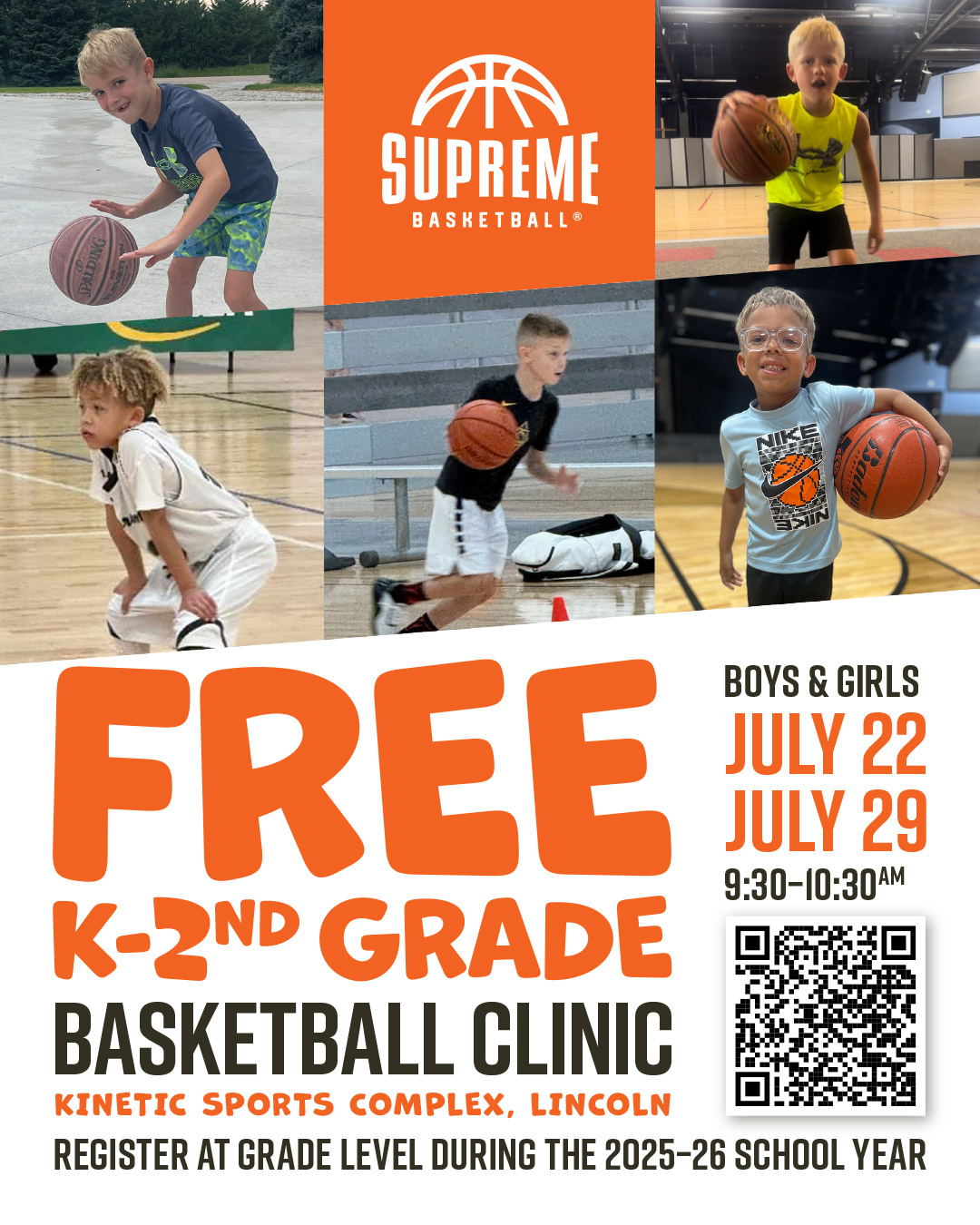 supreme free k-2nd grade basketball clinic