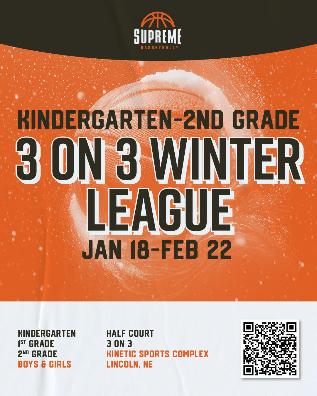 supreme k-2nd grade 3 on 3 winter league